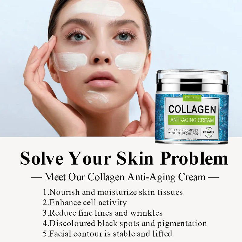 Face Cream Collagen Hyaluronic Acid Skin Care Anti-Wrinkle Moisturizing Anti-Aging Night Shrink Pores Whitening Smooth